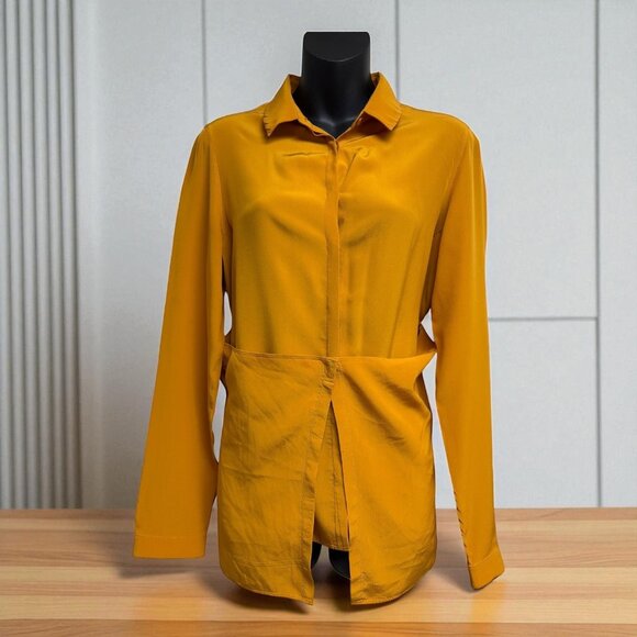 Akris Switzerland Mulberry Silk Button Down Long Sleeve Blouse - Picture 1 of 11